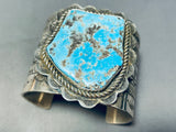 180 Grams Native American Navajo Turquoise Huge Sterling Silver Bracelet Cuff-Nativo Arts