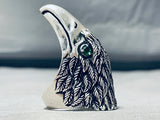 One Of The Most Unique Vintage Native American Navajo Eagle Sterling Silver Feather Ring-Nativo Arts