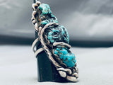 One Of The Best Nugget Turquoise Vintage Native American Navajo Sterling Silver Ring-Nativo Arts