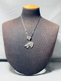 Gasp! Vintage Native American Navajo Turquoise Inlay Sterling Silver Necklace-Nativo Arts