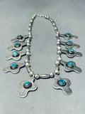 Dropdead Gorgeous Vintage Native American Navajo Cross Turquoise Sterling Silver Necklace-Nativo Arts