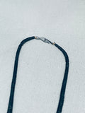 Native American Mesmerizing Vintage Santo Domingo Inlay Turquoise Jet Shell Necklace-Nativo Arts
