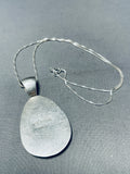 Gorgeous Vintage Native American Navajo Blue Gem Turquoise Stelring Silver Necklace Signed-Nativo Arts