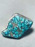 One Of The Craziest Vintage Native American Navajo Spiderweb Turquoise Sterling Silver Ring-Nativo Arts