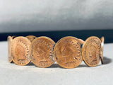 Rare Native American Navajo Pilot Mountain Turquoise Penny Bracelet-Nativo Arts