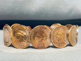 Jaw-dropping Native American Navajo #8 Turquoise Mine & Indian Head Pennies Bracelet-Nativo Arts