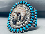 One Of The Coolest Vintage Navajo Horse Turquoise Sterling Silver Bracelet-Nativo Arts