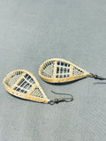 Completely Unique Vintage Inuit Sterling Silver Snowshoe Earrings-Nativo Arts