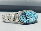 Important Vintage Turquoise Native American Navajo Sterling Silver Bracelet-Nativo Arts