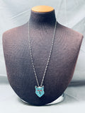 Extremely Rare Vintage Native American Hopi Turquoise Inlay Sterling Silver Necklace-Nativo Arts