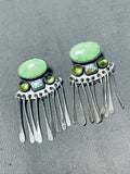 Luminous Native American Navajo Signed Turquoise Gaspeite Sterling Silver Pendants Earrings-Nativo Arts