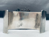 Detailed Vintage Southwest Face Sterling Silver Bracelet Cuff-Nativo Arts