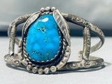 Marvelous Vintage Native American Navajo Kingman Turquoise Sterling Silver Bracelet-Nativo Arts