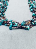 Superior Vintage Native American Navajo Turquoise Nugget Heishi Necklace Old-Nativo Arts