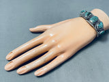 Top Shelf Vintage Native American Navajo Spiderweb Turquoise Sterling Silver Bracelet-Nativo Arts