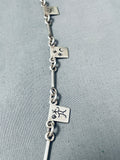 Native American Detailed Vintage Southwest Handmade Sterling Silver Petroglyph Necklace