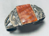 Rare Red Rock!! Vintage Native American Navajo Petrified Wood Sterling Silver Bracelet-Nativo Arts