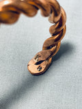 Unique Thick Hand Twisted Native American Navajo Copper Twist Bracelet-Nativo Arts