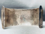 Wide Huge Vintage Native American Navajo Gold Eagle Sterling Silver Bracelet-Nativo Arts