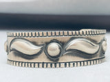 Hand Tooled Vintage Native American Navajo Repoussed Sterling Silver Bracelet-Nativo Arts