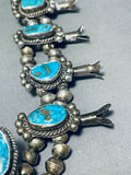 Old Deposit Turquoise Vintage Native American Navajo Sterling Silver Squahs Blossom Necklace-Nativo Arts