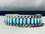 Rare Freddy Weekoty Vintage Native American Zuni Turquoise Sterling Silver Bracelet-Nativo Arts