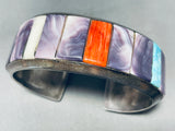 Most Beautiful Purple Vintage Native American Navajo 6.5 Inch Wrist Sterling Silver Bracelet-Nativo Arts