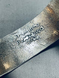 One Of The Most Unique Vintage Native American Navajo Sterling Silver Tufa Cats Bracelet-Nativo Arts