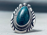 Important Vintage Native American Navajo Lone Mountain Turquoise Sterling Silver Ring