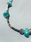 Native American One Of A Kind Vintage Santo Domingo 5 Blue Gem Turquoise Heishi Necklace-Nativo Arts