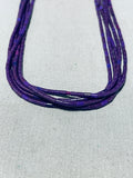 Fab Native American Navajo Authentic Sterling Silver Tubed Sugilite Necklace-Nativo Arts