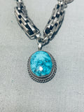 One Of The Most Unique Woven Sterling Silver Vintage Turquoise Necklace-Nativo Arts