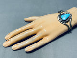 Unrivaled Vintage Native American Navajo Blue Gem Turquoise Sterling Silver Bracelet-Nativo Arts