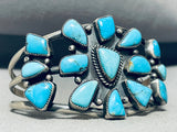 Highly Collectible Native American Navajo Blue Diamond Turquoise Sterling Silver Bracelet-Nativo Arts
