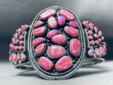 The Most Unique Vintage Native American Navajo Pink Opal Sterling Silver Bracelet-Nativo Arts