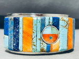 Fabulous Native American Navajo Turquoise Sterling Silver H.smith Bracelet Signed-Nativo Arts