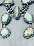 262 Grams Vintage Native American Navajo Turquoise Sterling Silver Squash Blossom Necklace-Nativo Arts