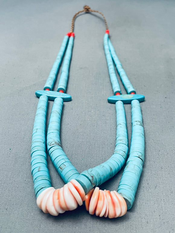 Beautiful Vintage Santo Domingo Turquoise Disc Necklace-Nativo Arts