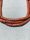 Traditional Vintage Santo Domingo Turquoise Pipestone Sterling Silver Necklace-Nativo Arts