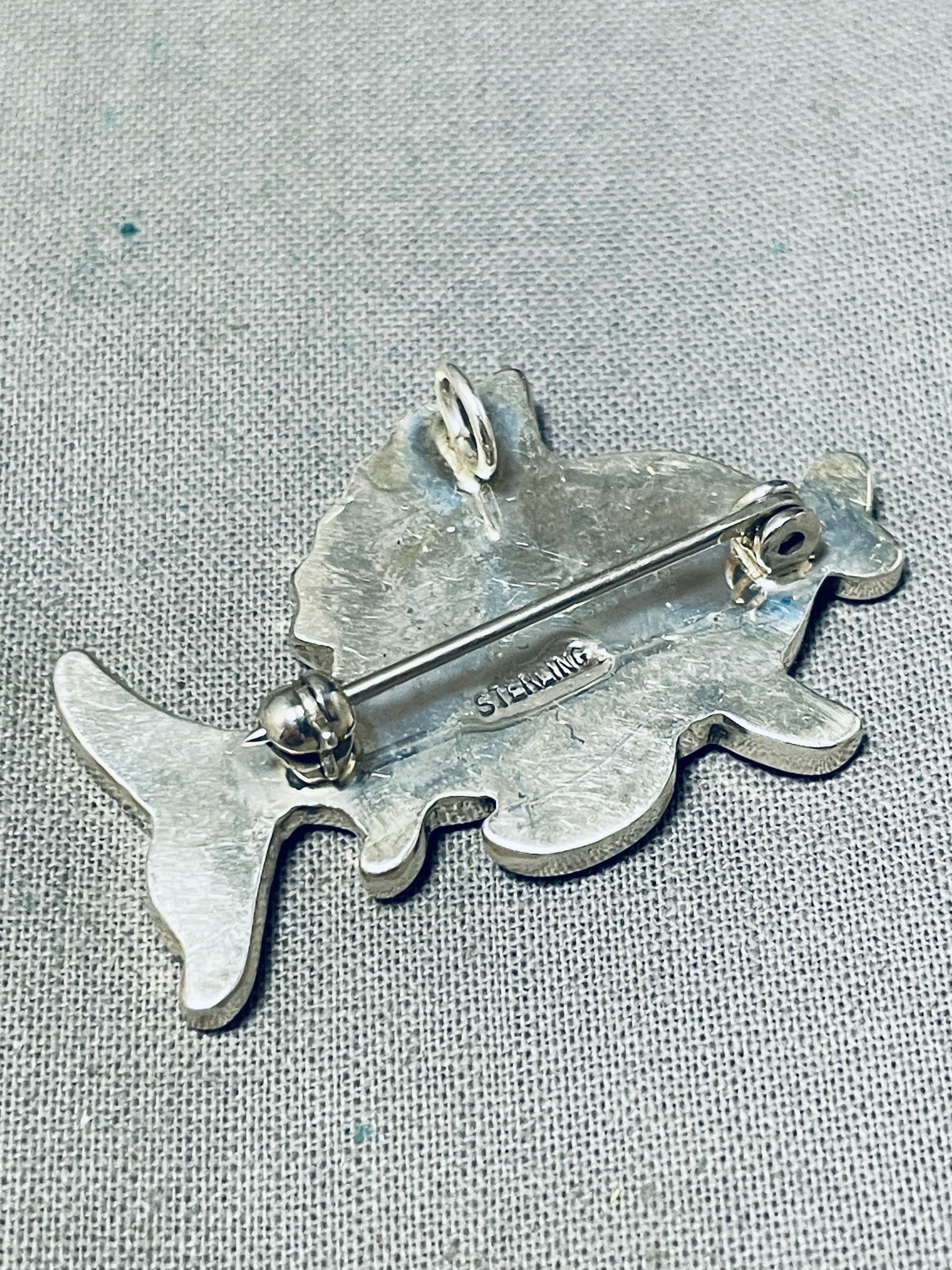 Colorful Fish Vintage Native American Zuni Turquoise Inlay Sterling Si ...