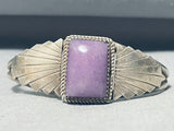 Gorgeous Vintage Native American Navajo Sugulite Sterling Silver Bracelet Cuff-Nativo Arts