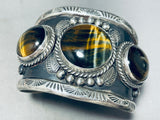 The Best Vintage Native American Navajo Tiger's Eye Sterling Silver Bracelet-Nativo Arts