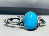 Vibrant Native American Navajo Blue Turquoise Dome Sterling Silver Bracelet-Nativo Arts