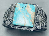 One Of The Best Ever Vintage Native American Navajo Squared Turquoise Sterling Silver Bracelet-Nativo Arts