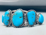 Into The Blue Vintage Native American Navajo Turquoise Sterling Silver Bracelet-Nativo Arts