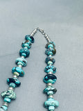 One Of Most Unique Vintage Native American Navajo Segmented Turquoise Sterling Silver Necklace-Nativo Arts