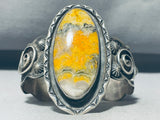 One Of The Best Ever Yellow Jasper Sterling Silver Vintage Native American Navajo Bracelet-Nativo Arts