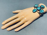 Blue Diamond Turquoise Mine Vintage Native American Navajo Sterling Silver Bracelet-Nativo Arts