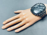 One Of The Best Ever Vintage Native American Navajo Grey Agate Sterling Silver Bracelet-Nativo Arts