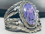 One Of The Best Ever Vintage Native American Navajo Charoite Sterling Silver Bracelet-Nativo Arts